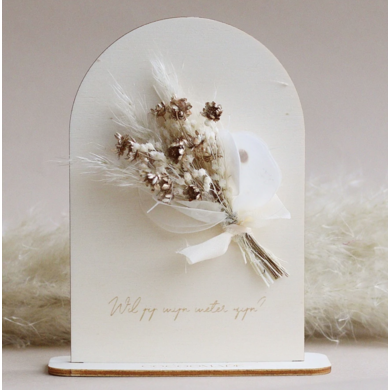 Cocoomade Cocoomade houten flowercard Wil je mijn meter zijn?