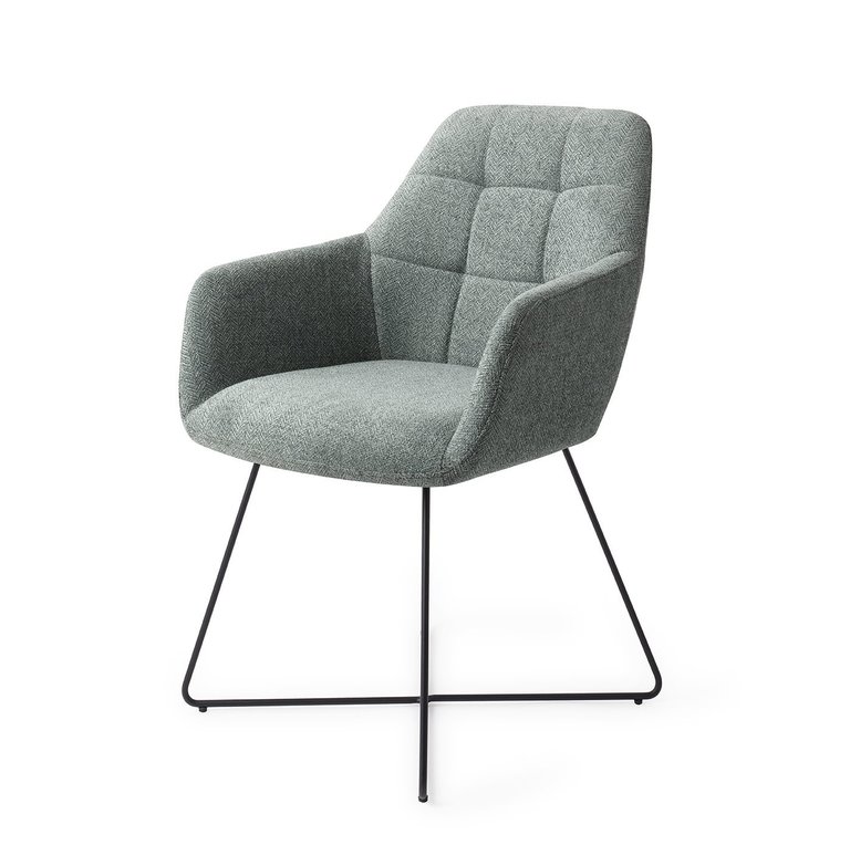 Jesper Home Noto Real Teal Dining Chair - Cross Black