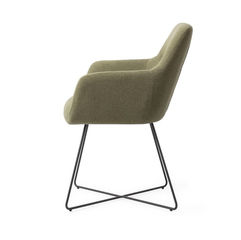 Jesper Home Kinko Green Hunter Dining Chair - Cross Black