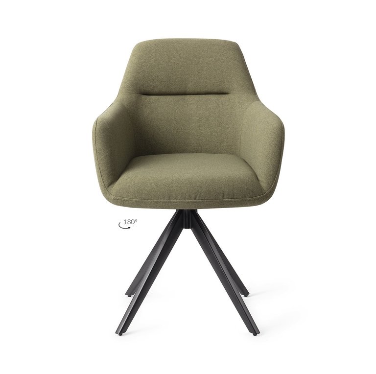 Jesper Home Kinko Green Hunter Dining Chair - Turn Black