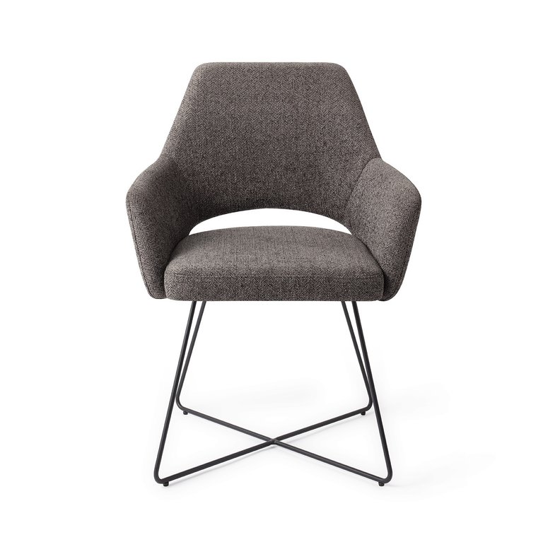 Jesper Home Yanai Amazing Grey Eetkamerstoel - Cross Black