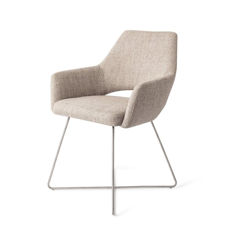 Jesper Home Yanai Biscuit Beach Dining Chair - Cross Steel