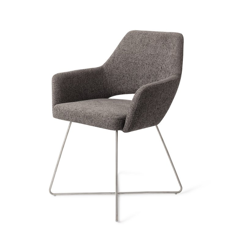 Jesper Home Yanai Amazing Grey Dining Chair - Cross Steel