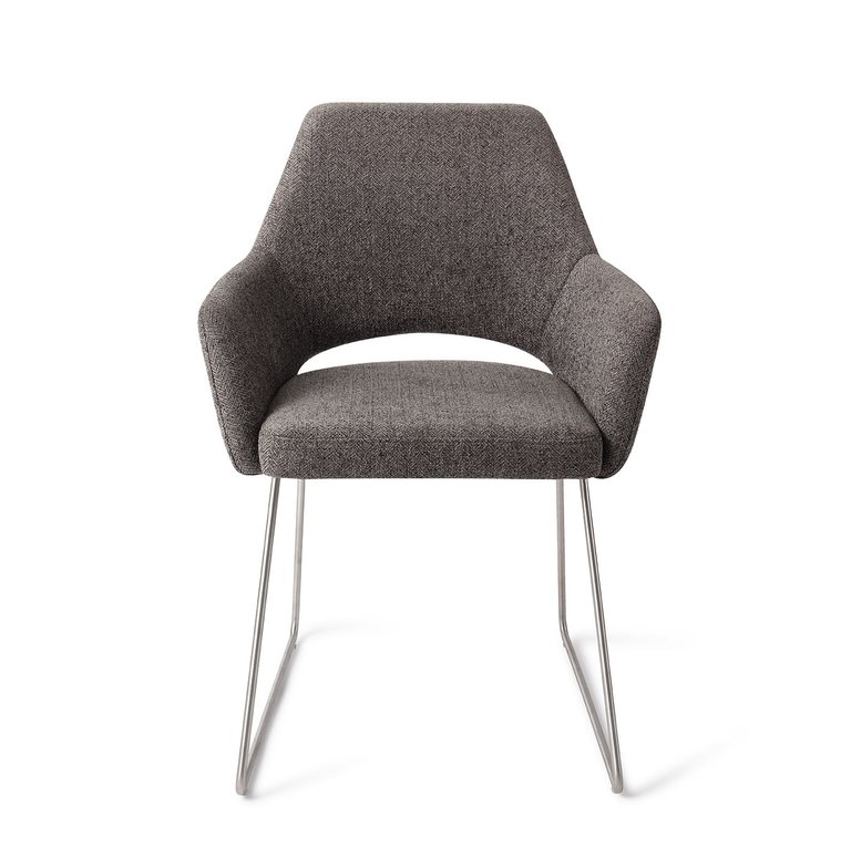 Jesper Home Yanai Amazing Grey Dining Chair - Slide Steel