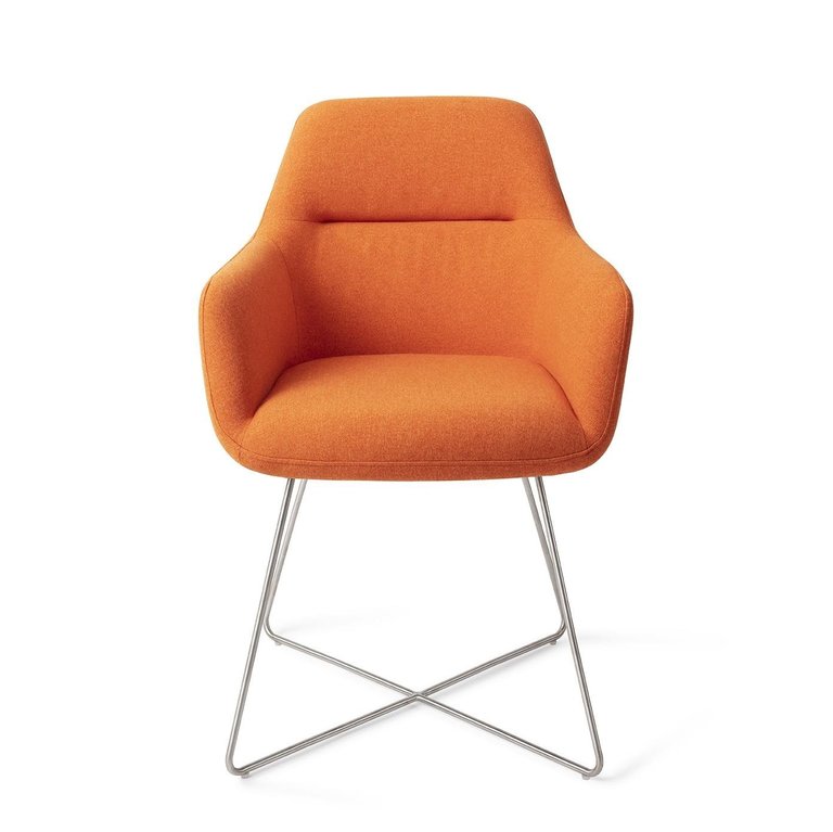 Jesper Home Kinko Dining Chair - Tangerine, Cross steel