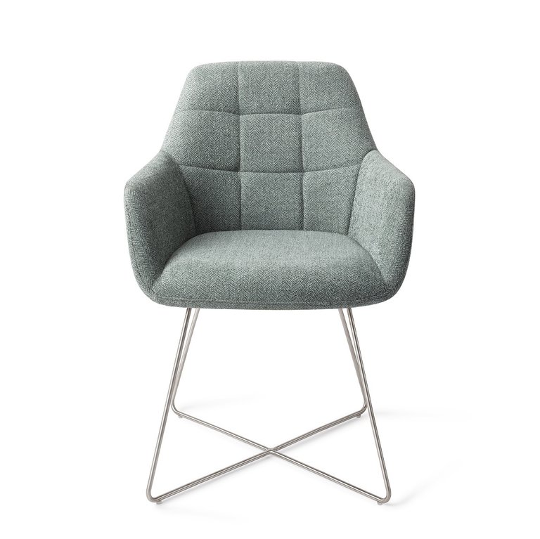 Jesper Home Noto Real Teal Dining Chair - Cross Steel