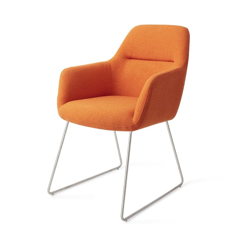 Jesper Home Kinko Tangerine Dining Chair - Slide Steel