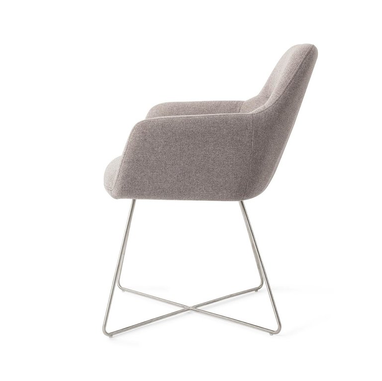 Jesper Home Kinko Earl Grey Dining Chair - Cross Steel