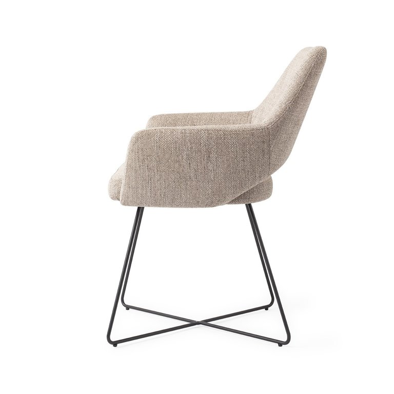 Jesper Home Yanai Biscuit Beach Dining Chair - Cross Black