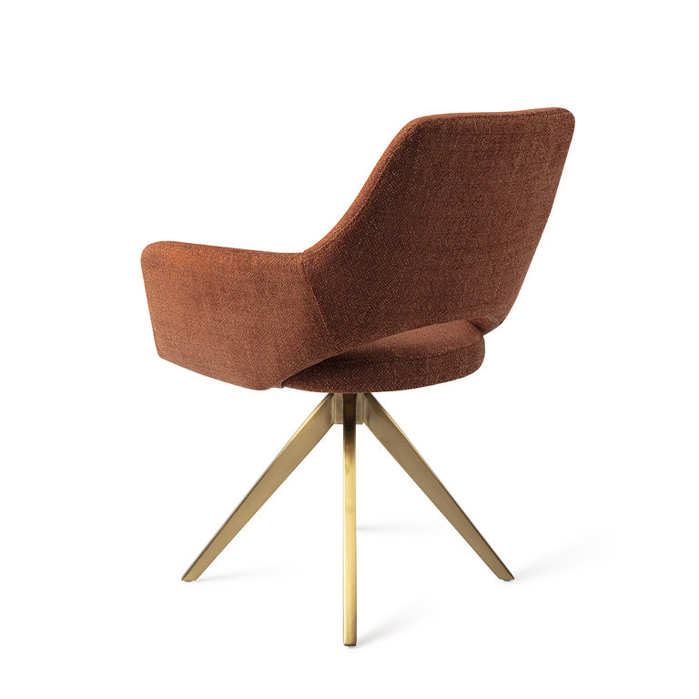 Jesper Home Yanai Tuscan Terra Dining Chair - Turn Gold