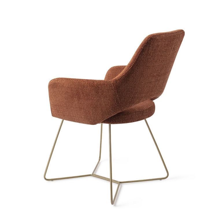 Jesper Home Yanai Tuscan Terra Dining Chair - Beehive Gold