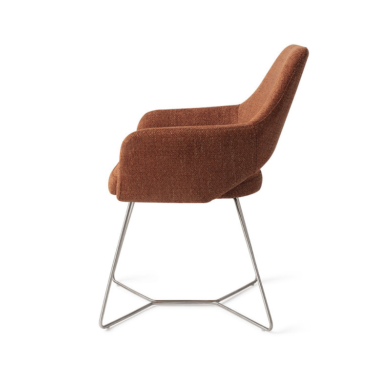 Jesper Home Yanai Tuscan Terra Dining Chair - Beehive Steel