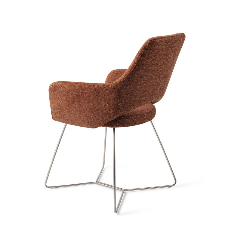 Jesper Home Yanai Tuscan Terra Dining Chair - Beehive Steel