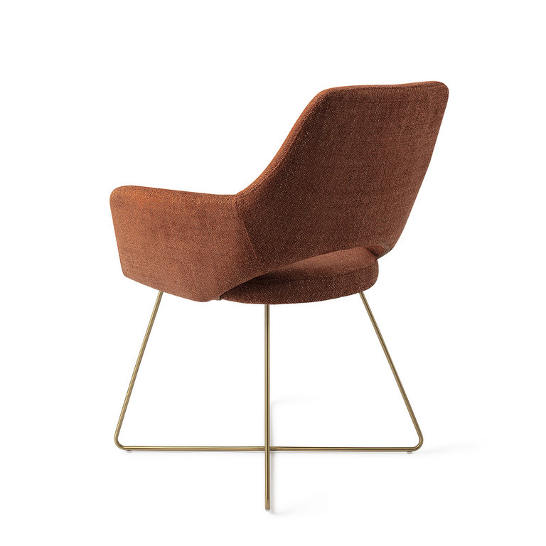 Jesper Home Yanai Tuscan Terra Dining Chair - Cross Gold