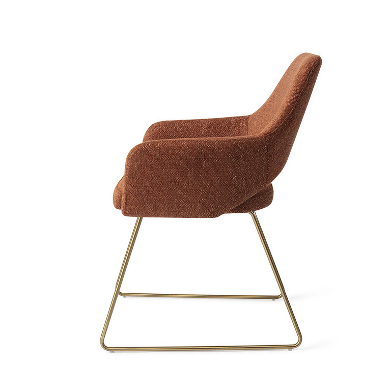 Jesper Home Yanai Tuscan Terra Dining Chair - Slide Gold