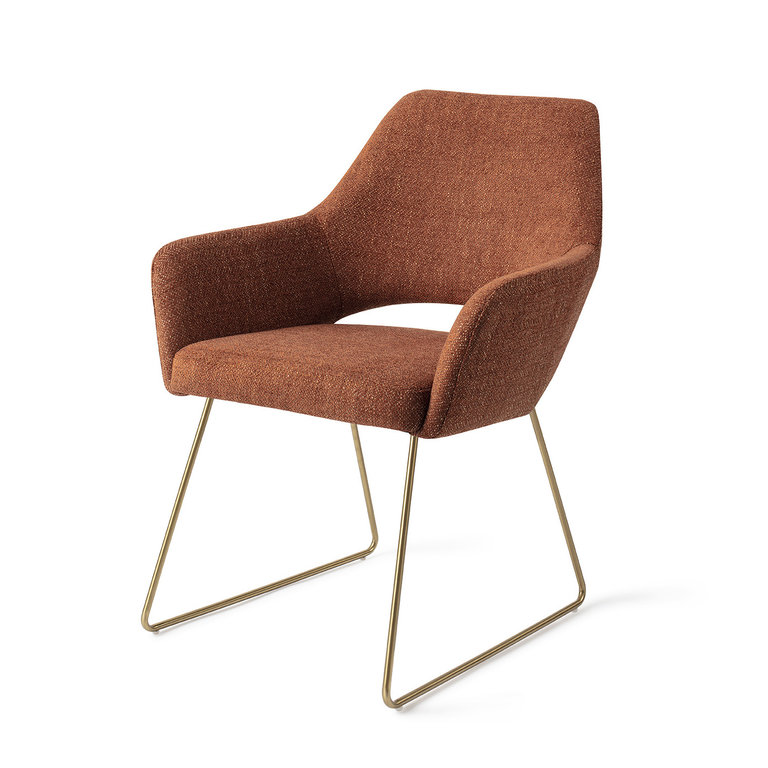 Jesper Home Yanai Tuscan Terra Dining Chair - Slide Gold