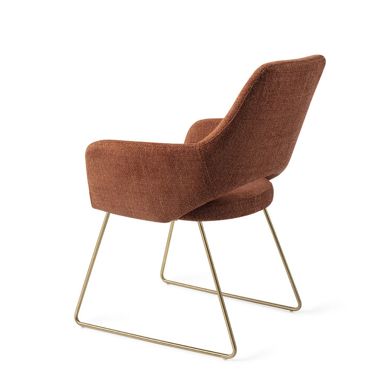 Jesper Home Yanai Dining Chair - Tuscan Terra, Slide Gold