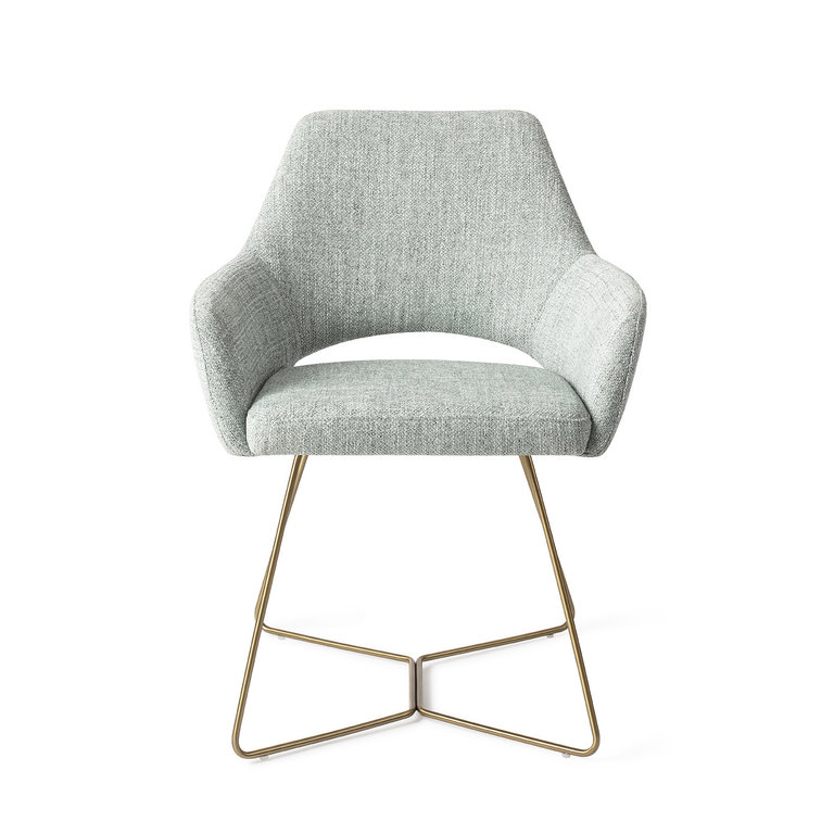 Jesper Home Yanai Dining Chair - Soft Sage, Beehive Gold