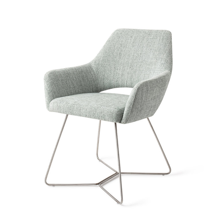 Jesper Home Yanai Dining Chair - Soft Sage, Beehive Steel