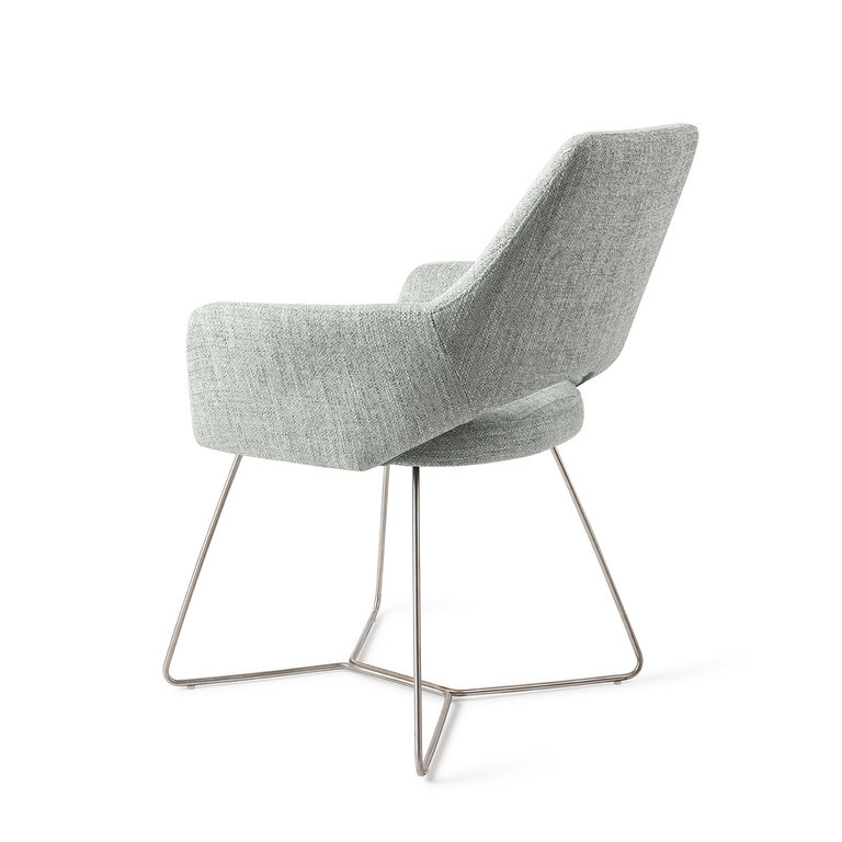 Jesper Home Yanai Dining Chair - Soft Sage, Beehive Steel