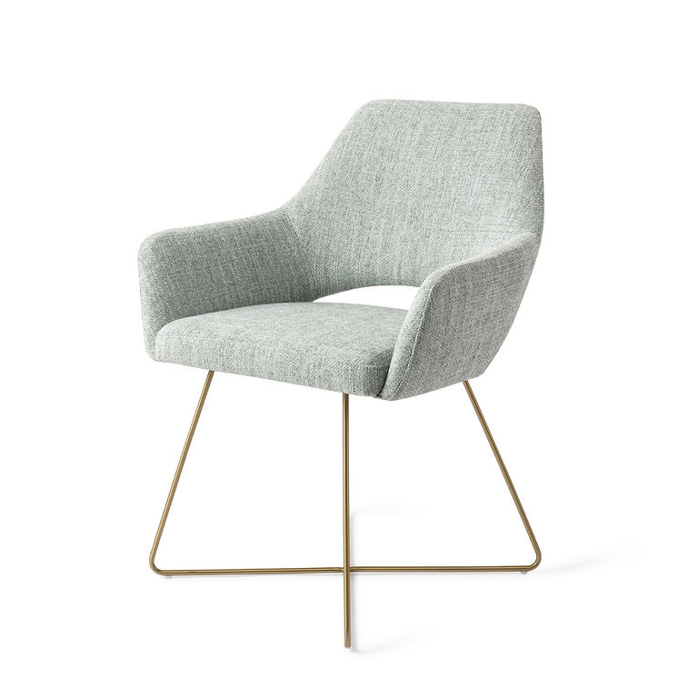 Jesper Home Yanai Soft Sage Dining Chair - Cross Gold