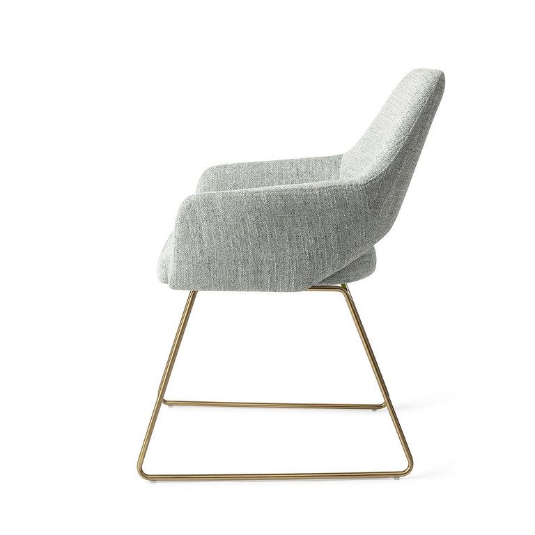 Jesper Home Yanai Soft Sage Eetkamerstoel - Slide Gold