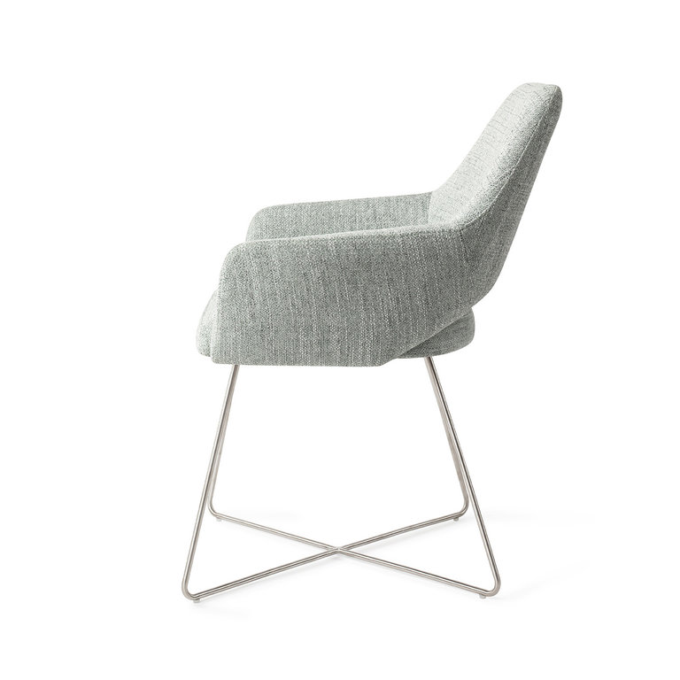Jesper Home Yanai Dining Chair - Soft Sage, Cross Steel