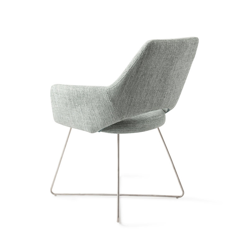 Jesper Home Yanai Soft Sage Eetkamerstoel - Cross Steel