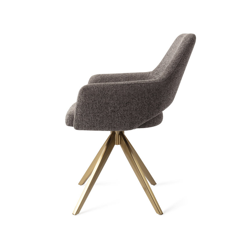 Jesper Home Yanai Amazing Grey Dining Chair - Turn Gold