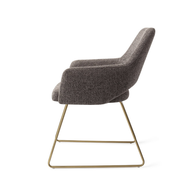 Jesper Home Yanai Amazing Grey Dining Chair - Slide Gold