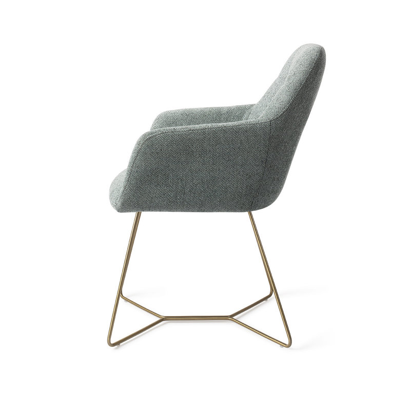 Jesper Home Noto Dining Chair - Real Teal, Beehive Gold