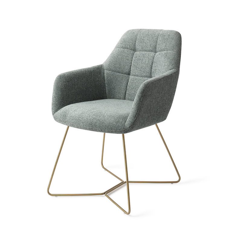 Jesper Home Noto Real Teal Dining Chair - Beehive Gold