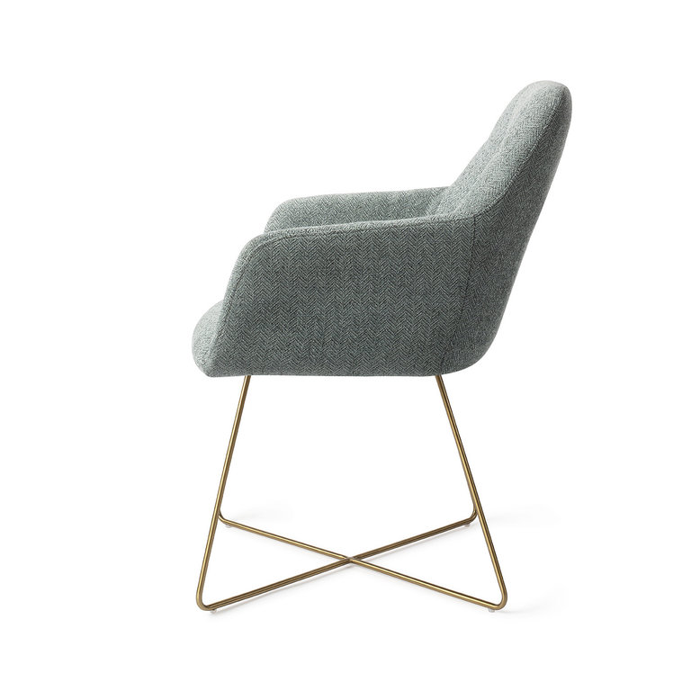 Jesper Home Noto Dining Chair - Real Teal, Cross Gold