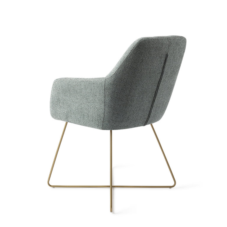 Jesper Home Noto Real Teal Dining Chair - Cross Gold