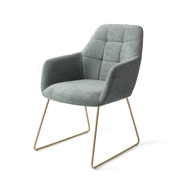 Jesper Home Noto Dining Chair - Real Teal, Slide Gold