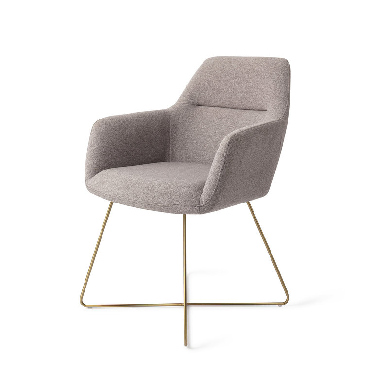 Jesper Home Kinko Earl Grey Dining Chair - Cross Gold