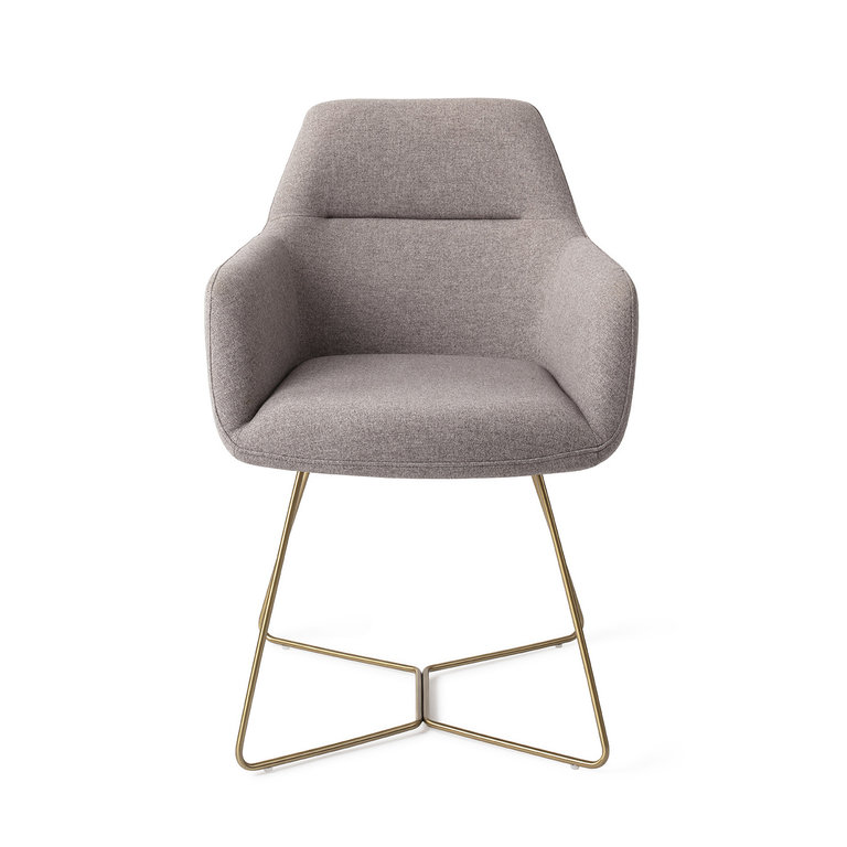 Jesper Home Kinko Earl Grey Dining Chair - Beehive Gold