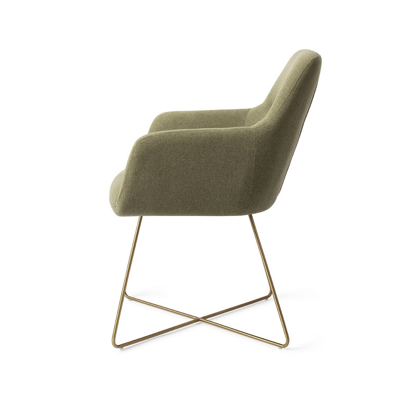 Jesper Home Kinko Green Hunter Dining Chair - Cross Gold