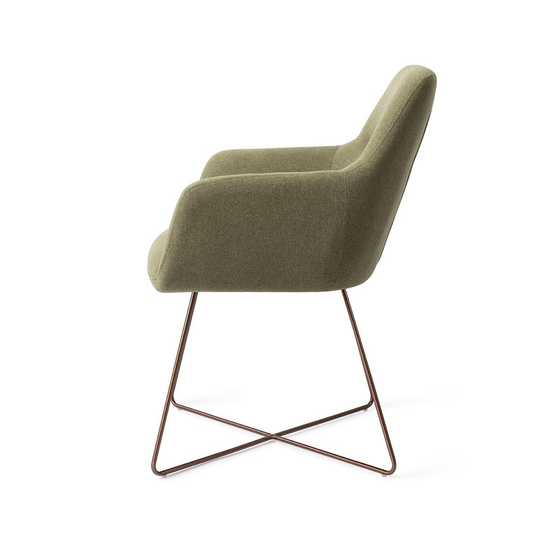 Jesper Home Kinko Green Hunter Dining Chair - Cross Rose