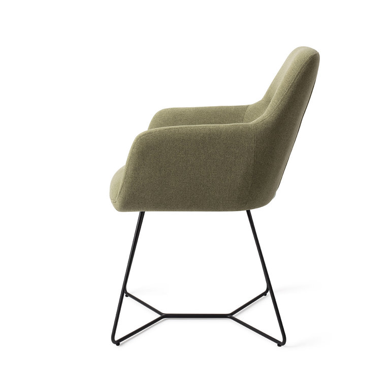 Jesper Home Kinko Green Hunter Dining Chair - Beehive Black