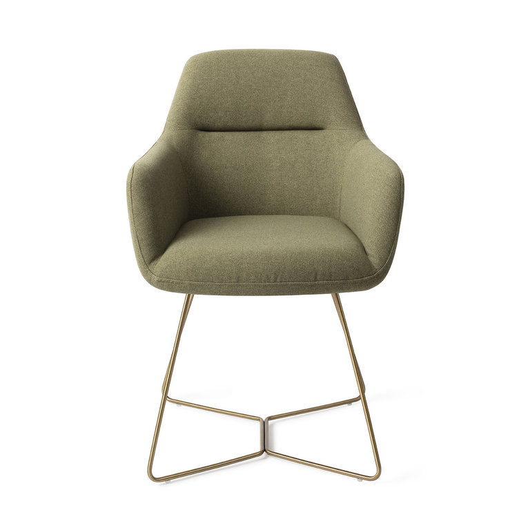 Jesper Home Kinko Green Hunter Dining Chair - Beehive Gold