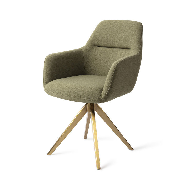 Jesper Home Kinko Green Hunter Dining Chair - Turn Gold