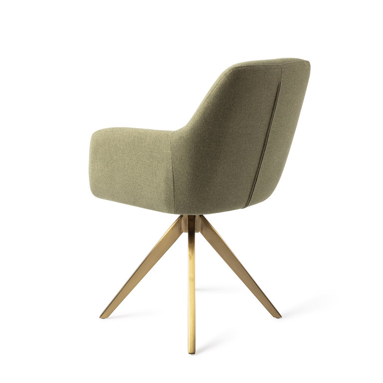 Jesper Home Kinko Green Hunter Dining Chair - Turn Gold