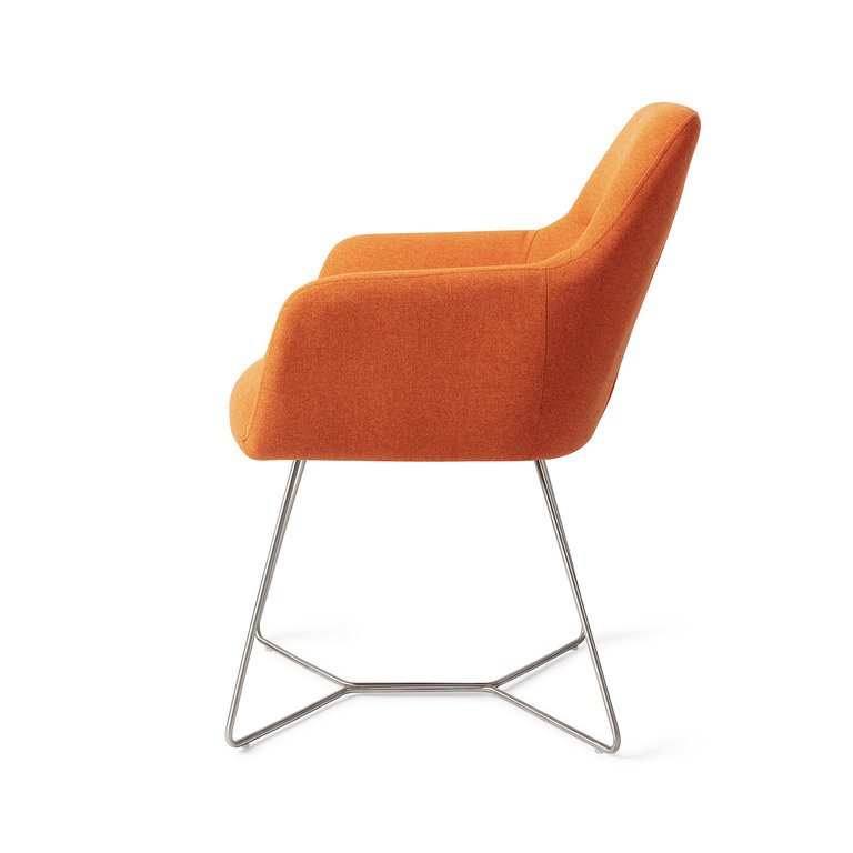 Jesper Home Kinko Tangerine Dining Chair - Beehive Steel