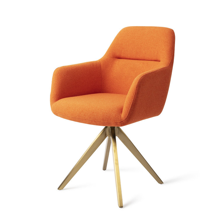 Jesper Home Kinko Tangerine Dining Chair - Turn Gold