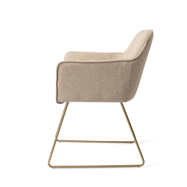 Jesper Home Hofu Dining Chair - Wild Walnut, Slide Gold