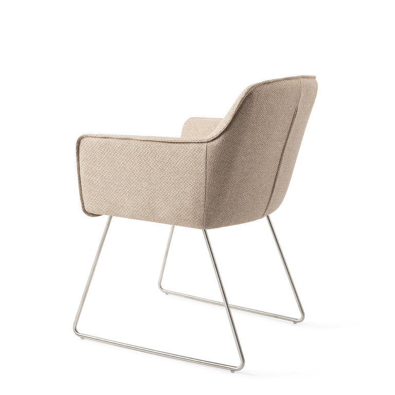 Jesper Home Hofu Dining Chair - Wild Walnut, Slide Steel