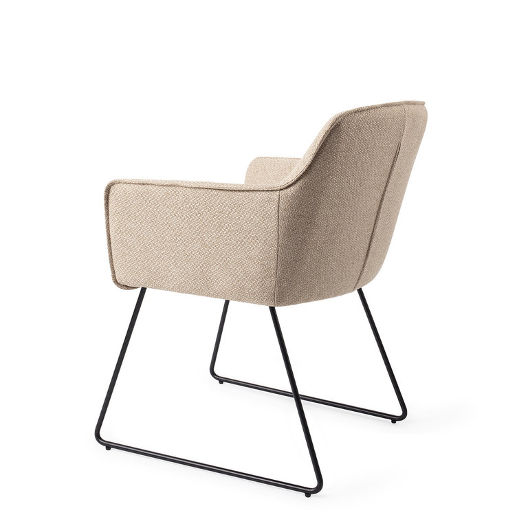 Jesper Home Hofu Dining Chair - Wild Walnut, Slide Black