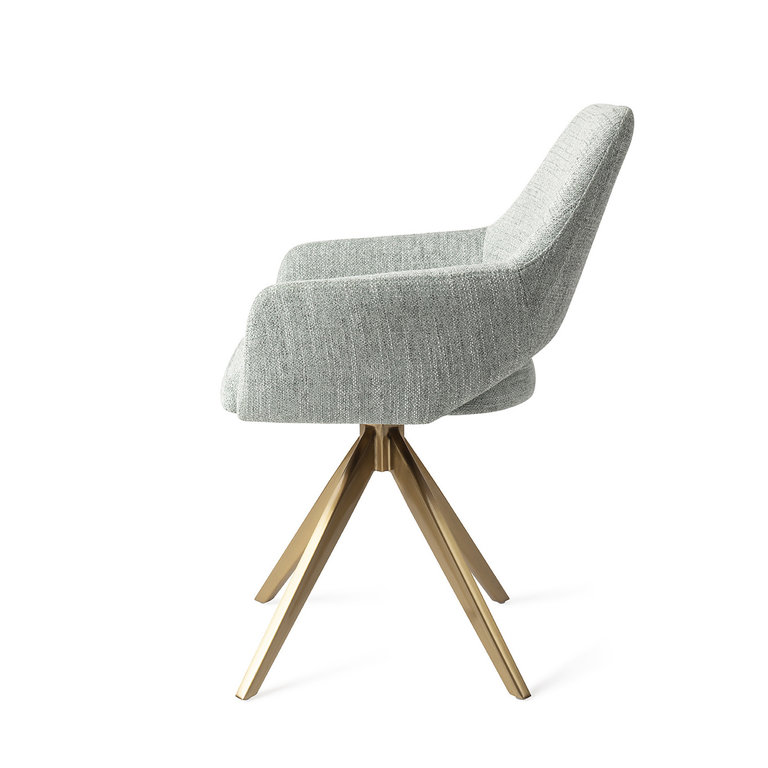 Jesper Home Yanai Soft Sage Dining Chair - Turn Gold