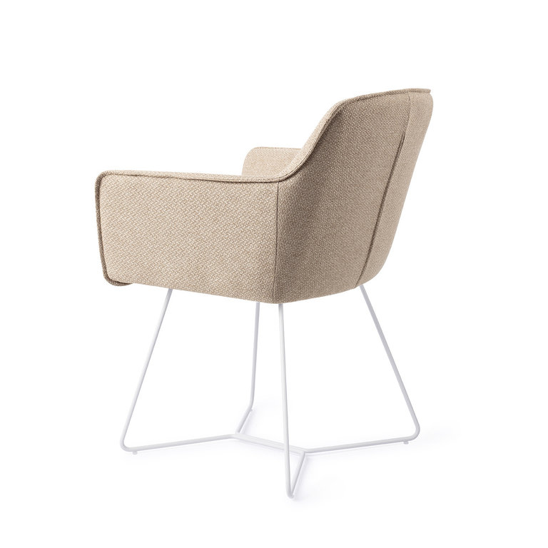 Jesper Home Hofu Wild Walnut Dining Chair - Beehive White